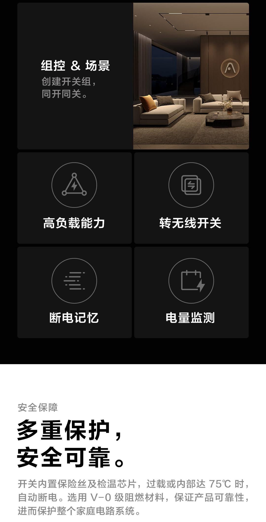 智能墙壁开关 H1M (零火版) - Aqara 全屋智能