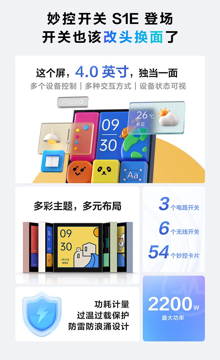 S1e 妙控开关 S1E|Aqara 全屋智能